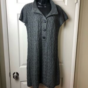 CLASSIQUES SWEATER DRESS EUC cable-knit in heather grey - Size Medium